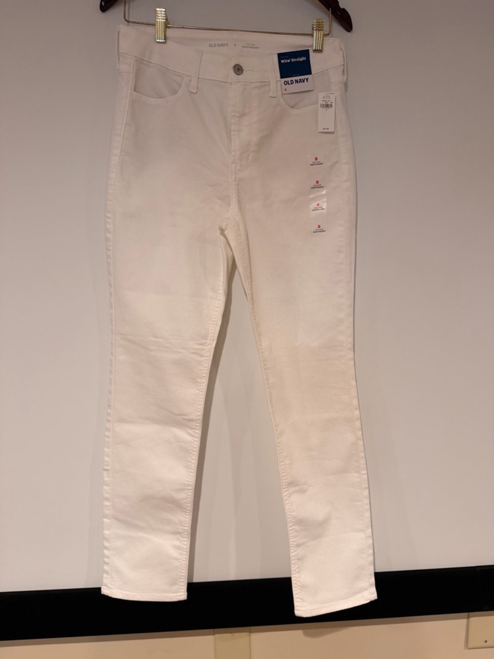 Old Navy Women's White High Rise Skinny Straight Leg Jeans